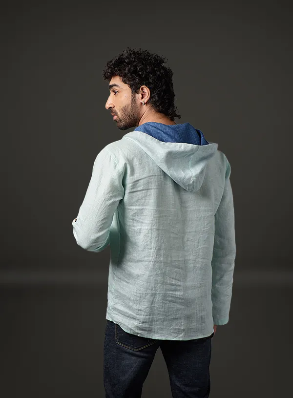 Linen Sky Blue Hoodie Men - Bellpep Lifestyles