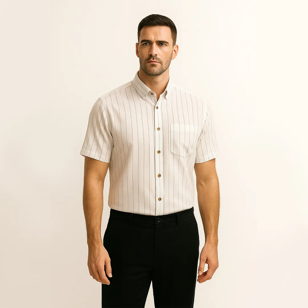 Linen Blend Half Sleeves Shirt for Men