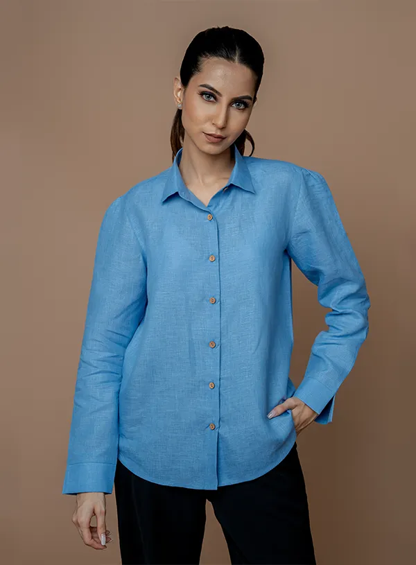 Linen Blue Top Women - Bellpep Lifestyles